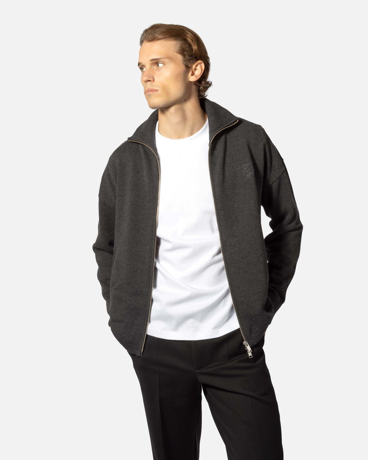 The Knitted Zip-Up Sweater