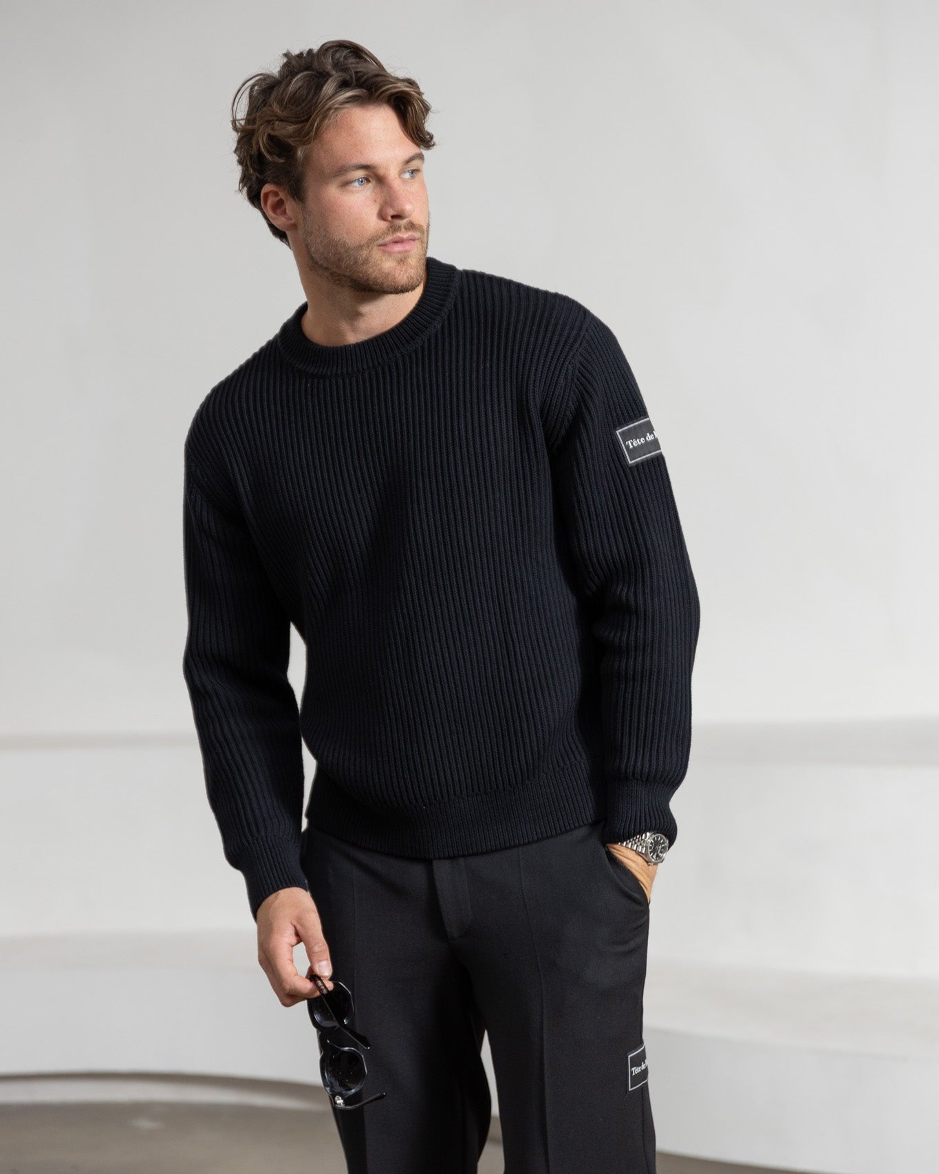 Der Patch Rib-Knitted Sweater